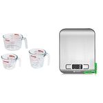 Pyrex 3 Piece Glass Measuring Cup Set and Etekcity Food Kitchen Scale | Essential Baking and Cooking Tools