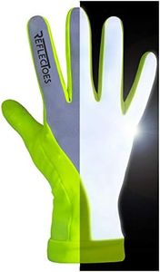 ReflecToes Reflective Running Gloves - Touchscreen - Lightweight Hi Vis Winter Running Gear for Cold Weather Jogging At Night (L)