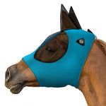 SmithBuilt Horse Fly Mask with Ears (Teal, Horse) - Breathable Mesh and UV Protection