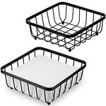 Hotop, 2 Pieces Metal Napkin Holder Metal Paper Napkin Holder Napkin Storage Holder Rack for Dining Table, Kitchen, Coffee Table, Black, approx. 7.5 x 7.5 x 3 In 19 x 19 x 7 cm