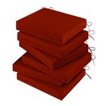 LOVTEX Outdoor Chair Cushions Set of 6, Outdoor Patio Chair Cushions with Ties,Waterproof Chair Cushions for Outdoor Furniture, 18.5 x 16 x 3 inch, Brick Red