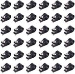 Swpeet 60 Pack Black 3/8 Inch Nylon Plastic R-Type Cable Clips Clamp Kit, Nylon Screw Mounting Cord Fastener Clips with 60 Pack Screws for Wire Management (3/8 Inch, Black)