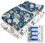 Changing Pad Cover for Girls Boys, TotBasic Premium Soft Boho Changing Table Covers, Stretchy Jersey Changing Table Sheets - Fits All Standard Changing Tables - 2 Pack (Dino Space)