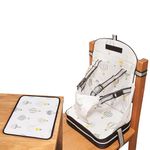 Polar Gear Portable Booster Seat with Matching Place Mat – Baby Chair with Integrated Pocket – for Toddlers Aged 1–3 – Lightweight, Safe and Easy-to-Clean - (Hot Air Balloon)
