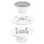 EZ-FLO 15301 PVC Low-Profile Floor & Shower Drain, White