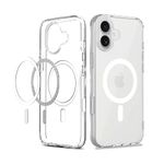 CEDO Magfit Cover for iPhone 16 (6.1 inch) | Mag-Safe Wireless Charging | Designed with Magnetic Lock Shockproof Phone Bumper Transparent Back Case Cover (Clear)