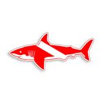 Shark Silhouette Scuba Diver Down Sticker Vinyl Dive Flag Fish Decal for Diving Cup Cooler Car Window Bumper