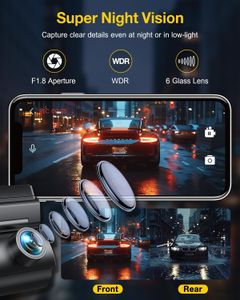 GKU 4K Dual Dash Cam with WiFi and GPS – Front and Rear Camera