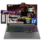 Lenovo Legion 5i 16" 165Hz WQXGA Gaming Laptop, Intel i7-14650HX, GeForce RTX 4060 8GB, 16GB DDR5, 1TB SSD, 4-Zone RGB Keyboard, FHD Webcam, WiFi 6E, Win 11 Pro, Grey, 256GB Docking Station Set