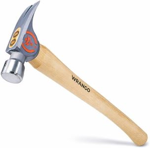 Wrango Tools 14oz Titanium Hammer - Smooth Face Framing Hammer with 38mm Diameter Pole & Curved 17" Hickory Handle for Framing, Roofing, Carpentry & Construction - Magnetic Nail Starter