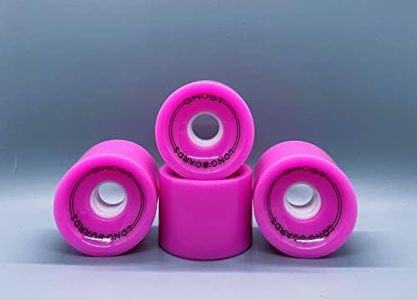 GHOST BOARDS Ghost Wheels - 70MM 78A Long Board Wheels with ABEC-7 Bearings for Cruising & Carving - Solid Urethane Wheels for Tricks - Urethane Skateboard Wheels Built for Tricks & Control (Pink)