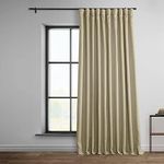 HPD Half Price Drapes Faux Linen Textured Room Darkening Curtains for Bedroom 84 Inches Long (1 Panel), 100W X 84L Extra Wide Curtains for Living Room Home Decor, Thatched Tan