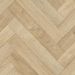 Light Beige Wood Effect Herringbone Pattern Anti-Slip Vinyl Flooring For LivingRoom, Kitchen, 2.4mm Thick Cushion Backed Vinyl Sheet, Waterproof Lino Flooring-6m(19'8") X 4m(13'1")-24m²