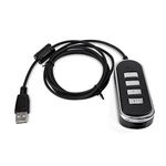 USB Telephone Computer Handset Audio Adaptor, Stereo Audio Conversion Line Phone RJ9 to USB Audio Headphones Converter