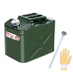 Zemoeng Jerry Can 20L Metal, Petrol Can with Flexible Spout, UN Approved Fuel Can for Petrol Diesel and Other Dangerous Goods - Green