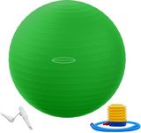 BalanceFrom Anti-Burst and Slip Resistant Exercise Ball Yoga Ball Fitness Ball Birthing Ball with Quick Pump, 2,000-Pound Capacity, Green, 18-inch, S