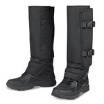 LUCKY CLOVER Snake Gaiters, Waterproof Snake Guards Bite Protection for Lower Legs, Snake Proof Gaiters Fit for Men & Women, Adjustable Size Snake Chaps for Hunting Hiking and Farm Working (Black)