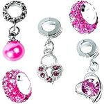 5 Pcs - Silver Charms Beads for Pandora style Charm Bracelets & Necklaces/Captivating Showstoppper/For Womens Girls Jewellery Gifts (x 5 Charms)