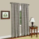 Achim Home Furnishings Single Panel Buffalo Check Window Curtain, 42" x 84", Taupe & Ivory