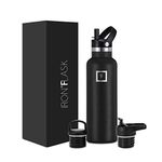 IRON °FLASK Sports Water Bottle - 20 oz, 3 Lids (Straw Lid) - Leak Proof, Durable Double Walled Stainless Steel - Gym Bottles for Men, Women & Kids - Insulated Thermos, Hot & Cold Hiking Canteen