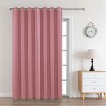 Joydeco Blackout Curtains 84 Inch Length 1 Panel, Thermal Insulated Long Curtains& Drapes, Room Darking Grommet Curtains for Living Room Bedroom Window(70x84 inch, Pink)