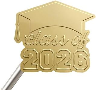 120 x Graduation Party Favor Envelop Stickers Class of 2026, Embossed Gold Foil Grad Labels, 2026 College High School Graduate Senior Graduation Invitation Seals, 2" in Width