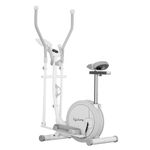 Lifelong Elliptical Cross Trainer Bike for Home Use | Cycling Machine | Exercise Machine with Touch LED Screen Display, Adjustable Seat |6kg Flywheel|Magnetic Adjustable Resistance & iPad Holder-white