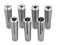 Accusize Industrial Tools Morse Taper #2 Round Collet Set, 7 Pcs/Set (1/8", 3/16", 1/4", 5/16", 3/8", 7/16", 1/2"), 0223-0311