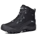 XPETI Women's Dimo Mid Waterproof Hiking Boot Non Slip, Black, 8.5