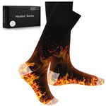 Beslands Heated Socks for Men Women, Rechargeable Electric Socks with 2 Battery(3.7V 4000mAh), Thermal Socks Foot Warmer for Winter Outdoor Sports Skiing Hunting Camping