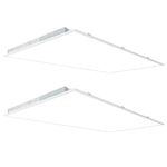 kadision 2x4 LED Flat Panel Light, 60W/50W/40W/30W/25W Adjustable, 5000K/4000K/3500K Selectable, 6600LM 0-10V Dimmable Drop Ceiling Lights, 100-277V ETL-Listed, 2-Pack