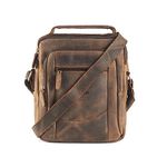 Goatter Men's Hunter Leather 11”Inch Multi Pocket Messenger Bags, (Brown) GTHT-05…