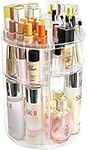 YIEZI 360 Rotating Acrylic Makeup Organiser, Multi-function Adjustable Spinning Holder, Storage Cosmetic, Skincare, Perfume and Accessories, Great for Beauty Vanity, Bedroom, Bathroom, Kitchen - Clear