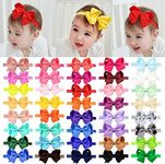 jollybows infant hair bows for 0-6 months newborn grosgrain ribbon bows baby girl headbands with bows