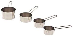 Browne Foodservice (1191MC) Set of 4 Stainless Steel Measuring Cups, Silver