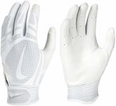 Nike Alpha Huarache Edge Batting Gloves - Unisex - 1 Pair (White/White - Large)