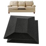High Density Foam Cushion Support, 2-Pack Convex Shape Sofa Seat Foam Pad – Firm Support for Sagging Couch Cushions, Durable & Comfortable Seat Filling for Living Room Furniture, Black