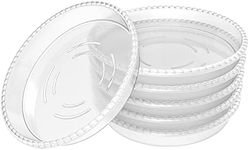 FUTED 6 Pack Clear Plant Saucer 5 6 8 10 12 14 Inch, Plastic Plant Trays for Indoor, Round Flower Plant Pot Saucer, Sturdy Plant Water Catcher Tray