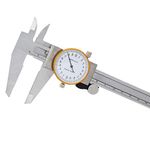 KATSU Dial Caliper Vernier 200mm 8 Inch Stainless Steel, High Precision Shockproof and Lockable Head 4 Way Gauge Micrometer 401231