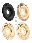 4PCS Wood Carving Disc Set for 4" or 4 1/2" Angle Grinder with 5/8" Arbor Grinding Wheel Shaping Disc for Wood Cutting Wood Shaping Carving Disc Wood Shaping Tools(Color:Gold, Black)