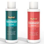 CrafTreat Combo Varnish Pack - Matte & Gloss Finish, 120ml Each | Versatile Clear Coat for Acrylics, Clay, Wood & Canvas Art