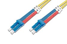 DIGITUS DK-2933-05 – Fibre Optic Cable OS2 – 5 m – LC to LC – Duplex Fibre Optic Cable – 1/10 Gbit/s – SM Singlemode Fibre Optic LAN Cable – Fibre Type: 9/125 µ – Yellow