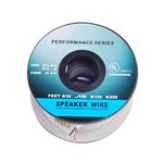 100ft (30m) Pro Series 18 Gauge 2-Conductor Speaker Wire (100 Feet / 30 Meter) White 99.9% Oxygen Free Copper ETL Listed & CL2 Rated with White PVC Jacket (for in-Wall Installation)