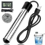 Immersion Water Heater, RUANSZZ 2000W Portable Water Heater with Digital LCD Thermometer & 304 Stainless Steel, Heat 5 Gallons of Water in Minutes for Home Pool Bathtub