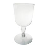 Party Essentials NW115500-24/4 Hard Plastic 2-Piece Wine Glass, 5.5-Ounce Capacity, Clear (Case of 96)