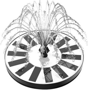 GAIZERL Solar Fountain Bird Bath Fountains Pump Upgraded 100% Glass Panel, Solar Powered Water Fountain with 8 Nozzle & 4 Fixer for Garden, Pond, Pool, Patio, Fish Tank, Outdoor - No Battery Needed