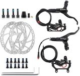 ZOOM Ebike Hydraulic Disc Brake Set: HB-876E 4-Pistons Power-Off Electric Bike Brake Kit with 2-PIN Sensor Included 160mm Rotors and Mounting Adapter