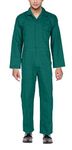 CLUB TWENTY ONE Men's Cotton 240 GSM Coverall Suit, Workwear Boiler Suit Dangri, Breathable Overall Suit for Men (Color - Green, Size - Large)