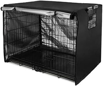Sensong Copertura della gabbia per cani Copertura impermeabile Resistente leggera Copertura della gabbia per animali domestici in poliestere Copertura della gabbia esterna interna per cani Nero 42in