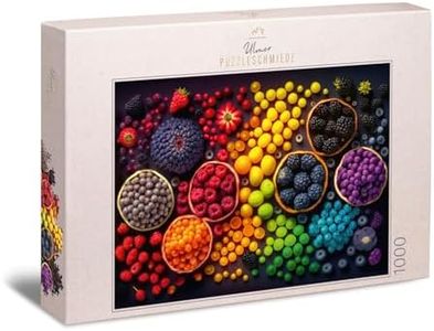 Ulmer Puzzleschmiede - Puzzle da 1000 pezzi "Rainbow Fruits" - Frutta colorata e frutti di bosco - Un puzzle leggero da 1000 pezzi a tema cucina - con puzzle di qualità Made in Germany